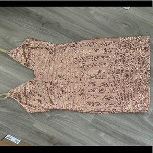 Rose Gold Sparkle Bodycon Dress